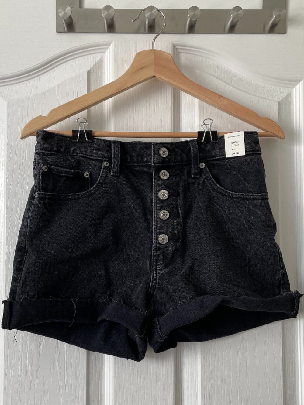 NWT Abercrombie‎ & Fitch  High Rise  4'' Shorts 26/2 Black